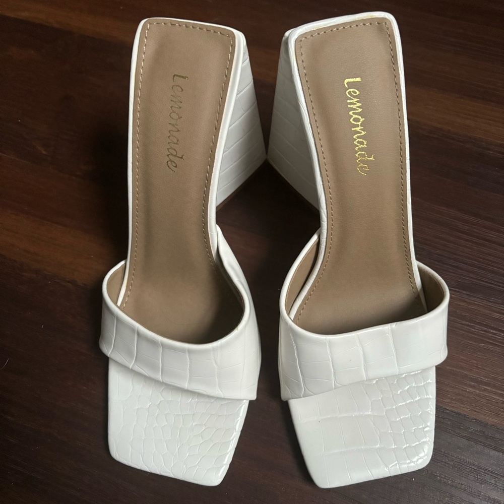 Miss Lola Lemonade Triangle Block Heels - Picture 5 of 9